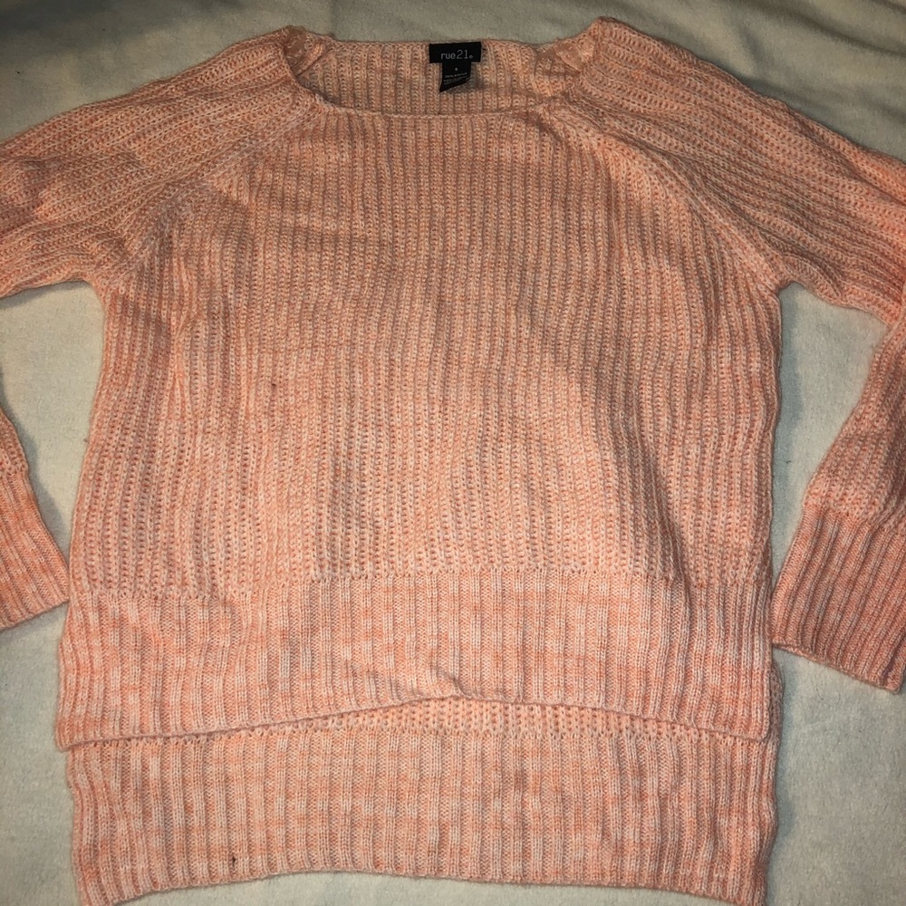 Bright peach Rue21 Boxy Knit Sweater S